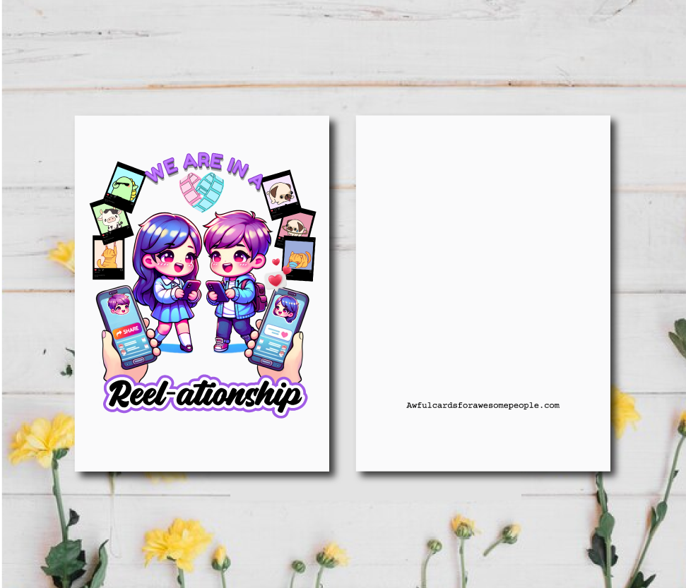 Anytime Card | Cheerful Friends | Romantic Gifts | Quirky Romantic Greeting | Unique Friendship Hearts Cards | Adorable Girlfriend