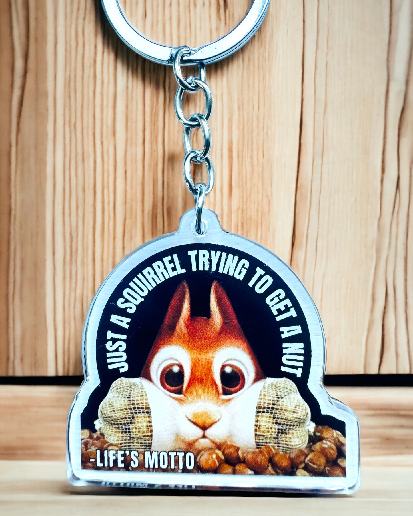 Funny Acrylic Keychains | Accessory Handmade Gift For Her | Personalized Charm | Unique Squirrel | Bitch Be Gone For Mum | House Nuts Eat