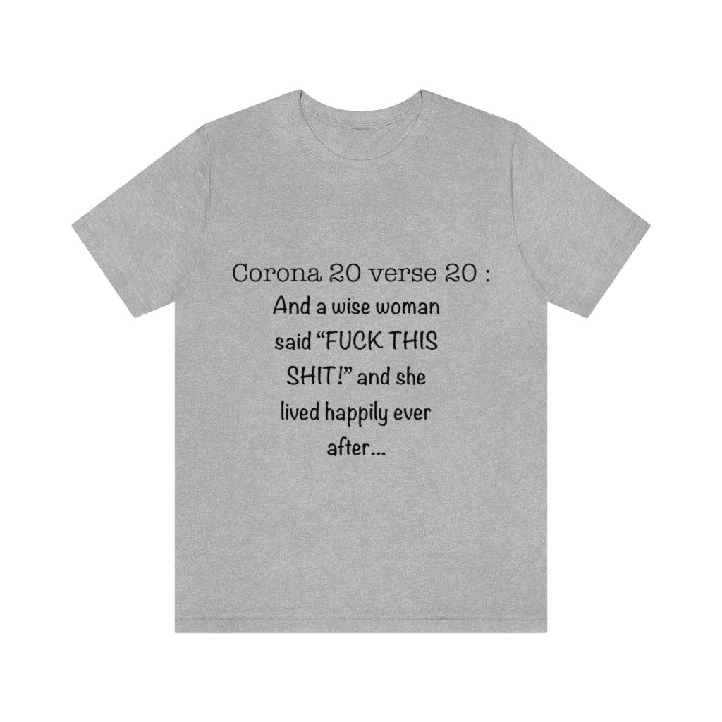 Unisex Jersey Short Sleeve Tee - Corona 20 verse 20