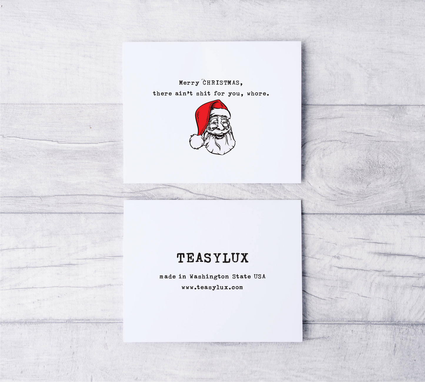 Christmas Cards | Awful Festive Card | Festive Season | Charm Love Gift | Snarky Appreciation | Joyful Thank You | Family Santa Clause Women