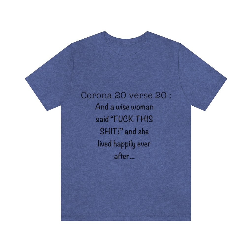 Unisex Jersey Short Sleeve Tee - Corona 20 verse 20