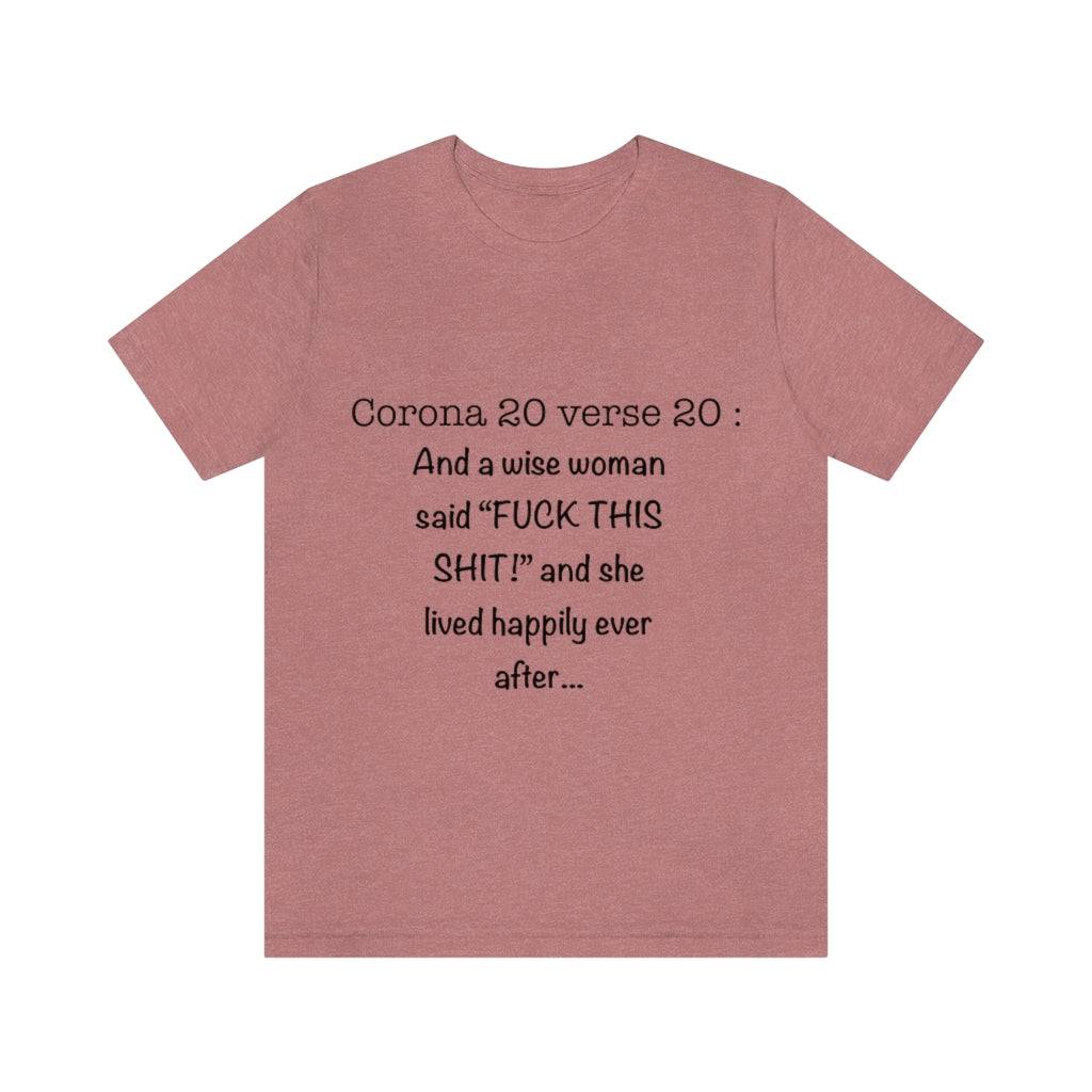Unisex Jersey Short Sleeve Tee - Corona 20 verse 20
