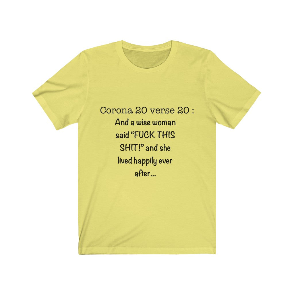 Unisex Jersey Short Sleeve Tee - Corona 20 verse 20