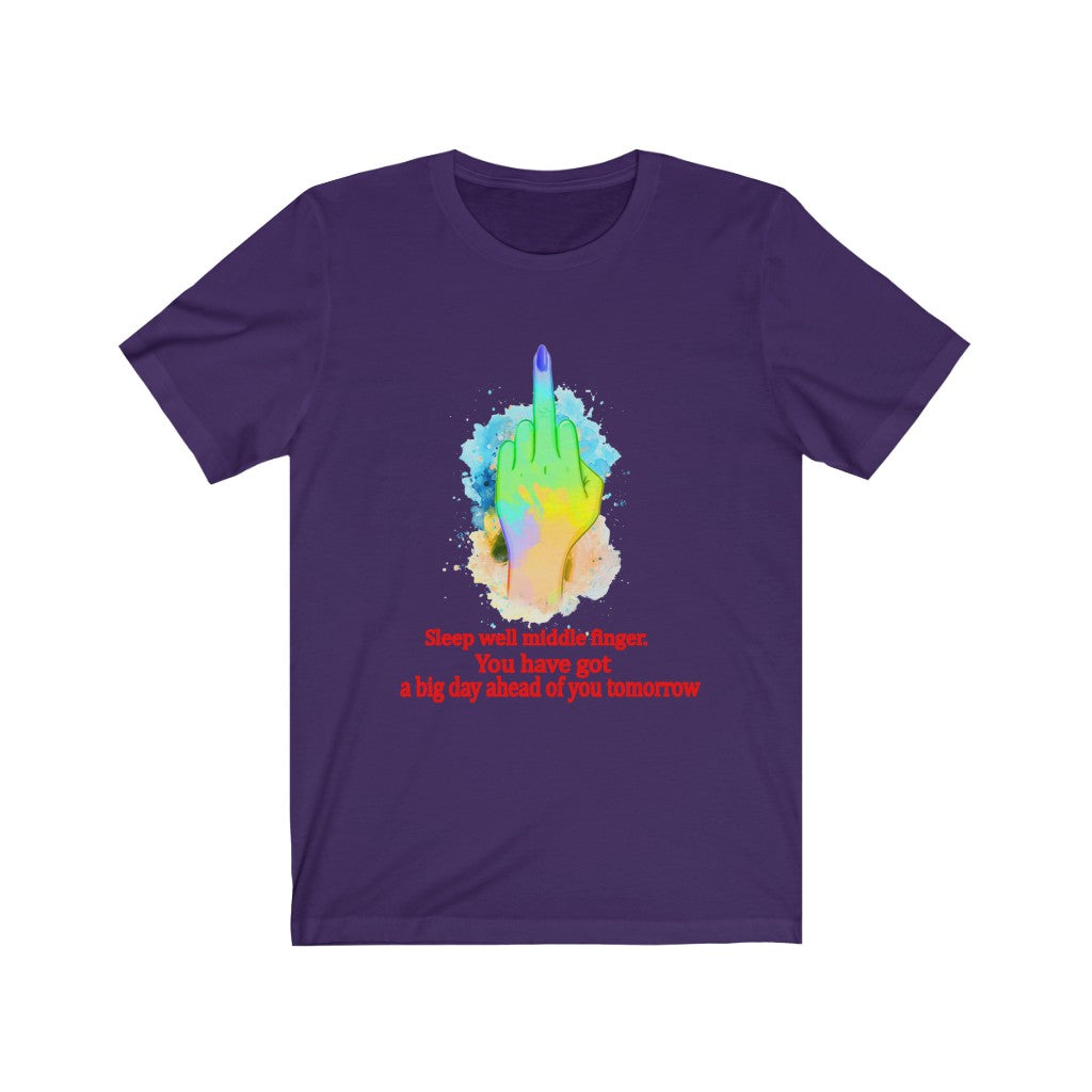 Sleepwell middle finger Unisex Jersey Short Sleeve Tee