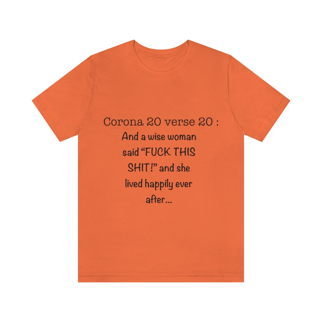 Unisex Jersey Short Sleeve Tee - Corona 20 verse 20