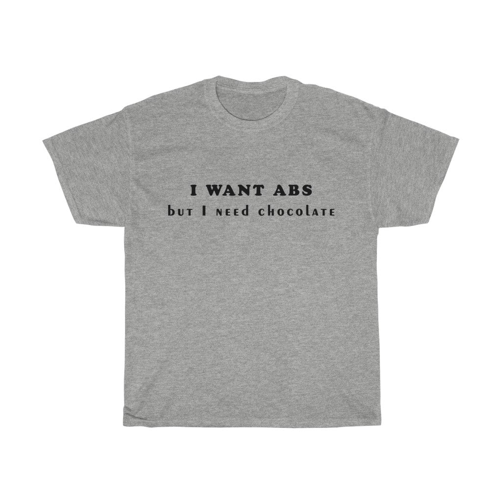 Unisex Heavy Cotton Tee - I want Abs