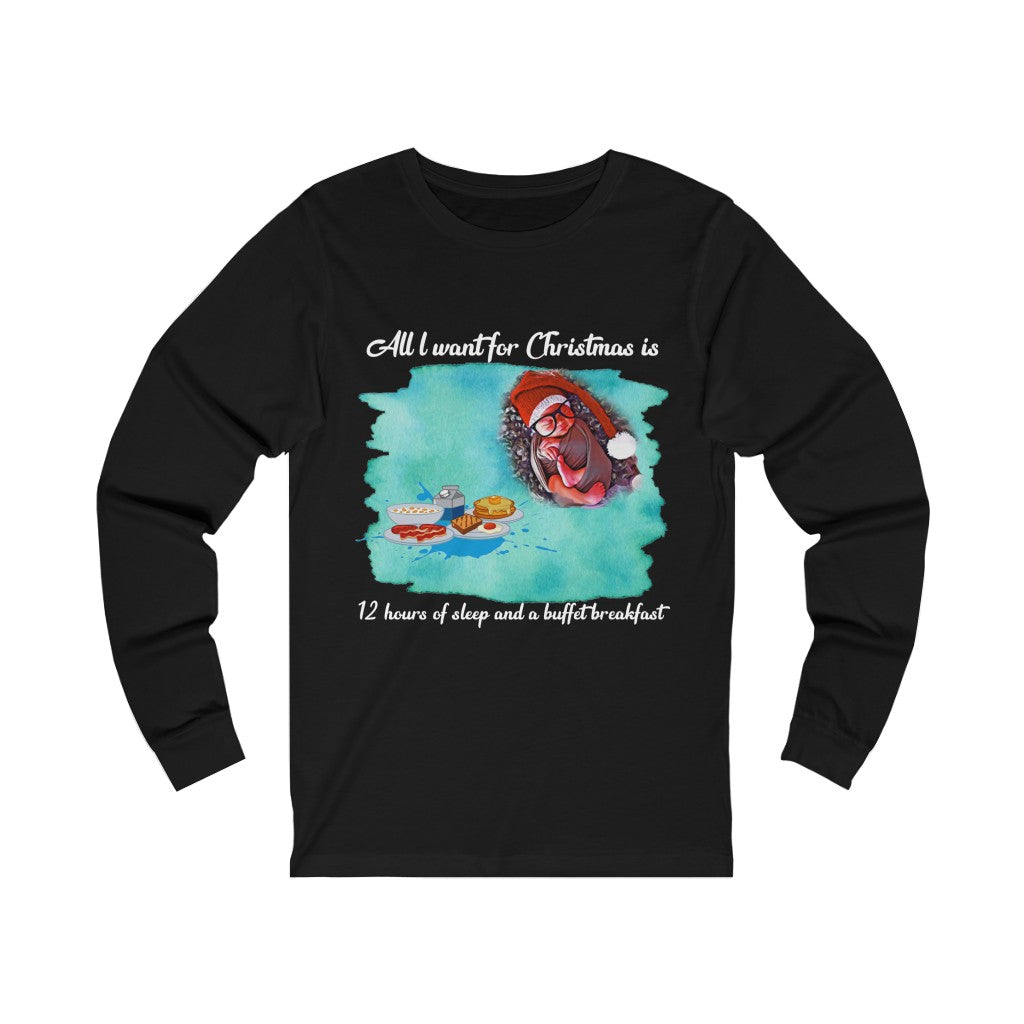 All l want for Christmas is sleep Unisex Jersey Long Sleeve T-shirt