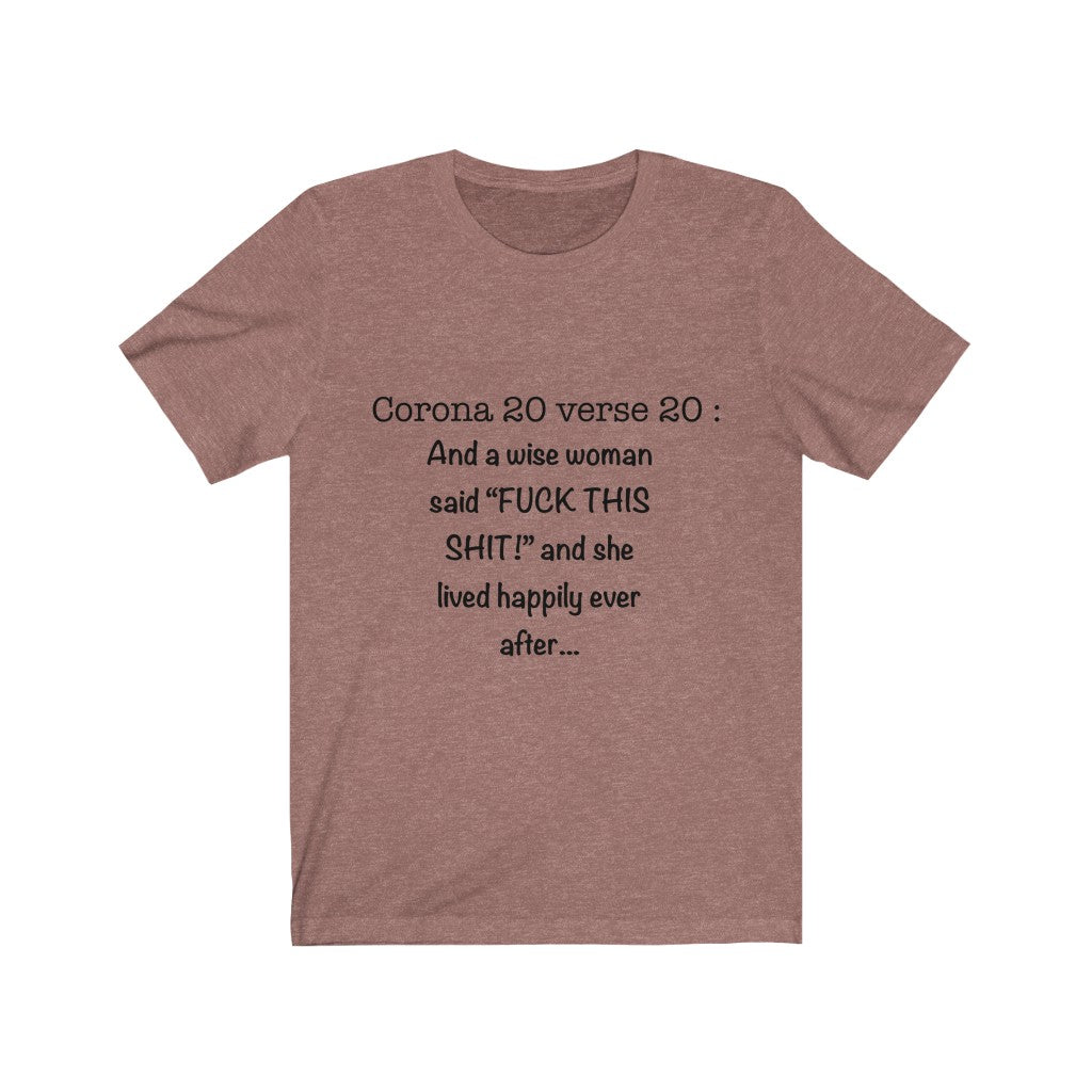 Unisex Jersey Short Sleeve Tee - Corona 20 verse 20
