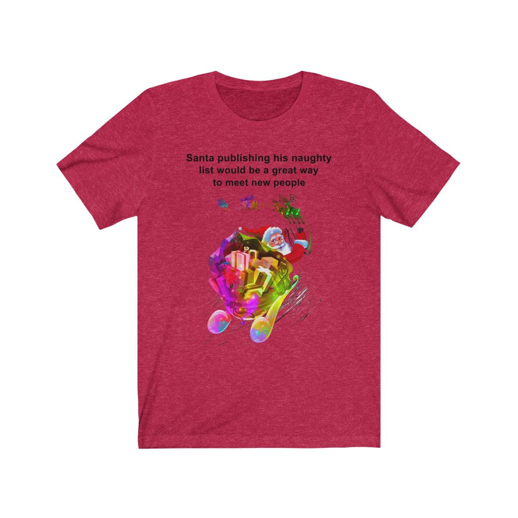 Santa Publishing his naughty list Christmas Unisex Jersey Short Sleeve T-shirt