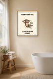 The same print shown hanging in a bathroom — frame for display only, not included