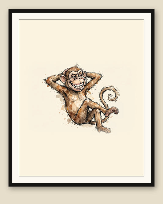The same wordless print shown framed with a cream mat — frame for display only, not included