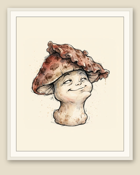 The same wordless print shown framed with a cream mat — frame for display only, not included