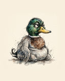 Wordless unbothered Mallard watercolor art print — the artwork alone on a warm cream background, no text