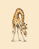 Wordless unbothered Giraffe watercolor art print — the artwork alone on a warm cream background, no text