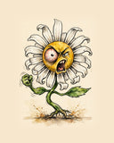 Wordless furious Daisies watercolor art print — the artwork alone on a warm cream background, no text