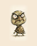 Wordless furious Turtle watercolor art print — the artwork alone on a warm cream background, no text