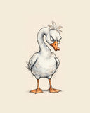 Wordless judgmental Goose watercolor art print — the artwork alone on a warm cream background, no text