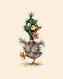 Wordless furious Mallard watercolor art print — the artwork alone on a warm cream background, no text