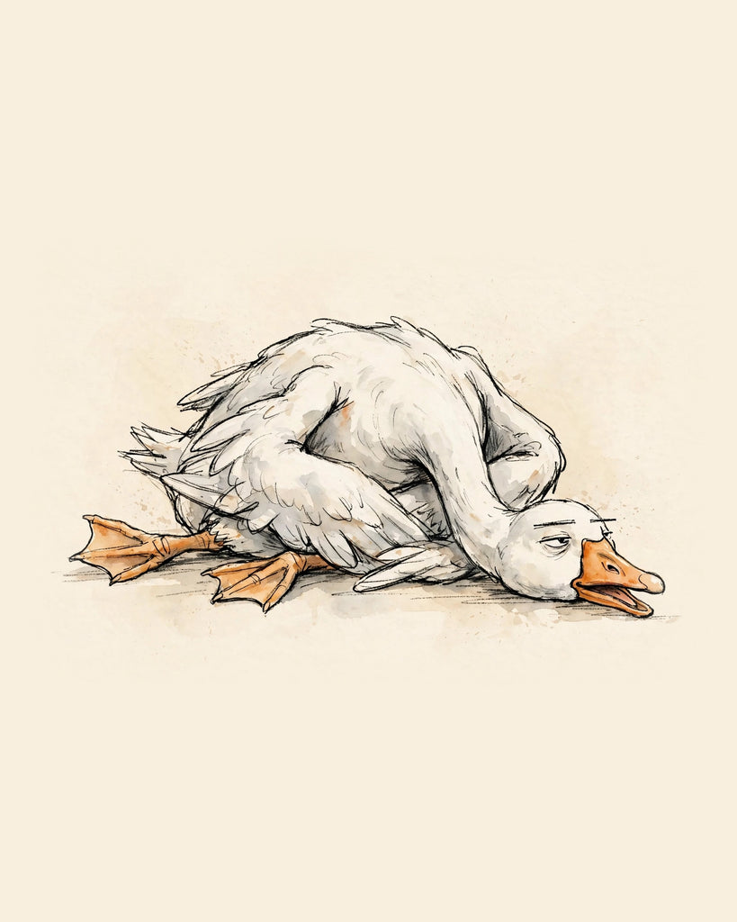 Wordless unbothered Goose watercolor art print — the artwork alone on a warm cream background, no text