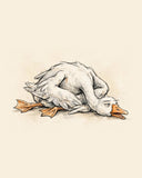 Wordless unbothered Goose watercolor art print — the artwork alone on a warm cream background, no text