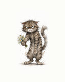 Wordless holy moly Grumpy Cat watercolor art print — the artwork alone on a warm cream background, no text