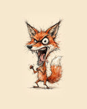 Wordless furious Fox watercolor art print — the artwork alone on a warm cream background, no text