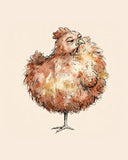 Wordless unbothered Chicken watercolor art print — the artwork alone on a warm cream background, no text