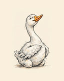 Wordless smug Goose watercolor art print — the artwork alone on a warm cream background, no text