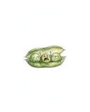 Wordless holy moly Three Peas watercolor art print — the artwork alone on a warm cream background, no text