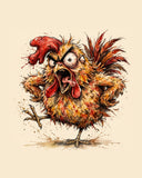 Wordless furious Chicken watercolor art print — the artwork alone on a warm cream background, no text