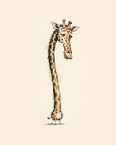 Wordless smug Giraffe watercolor art print — the artwork alone on a warm cream background, no text