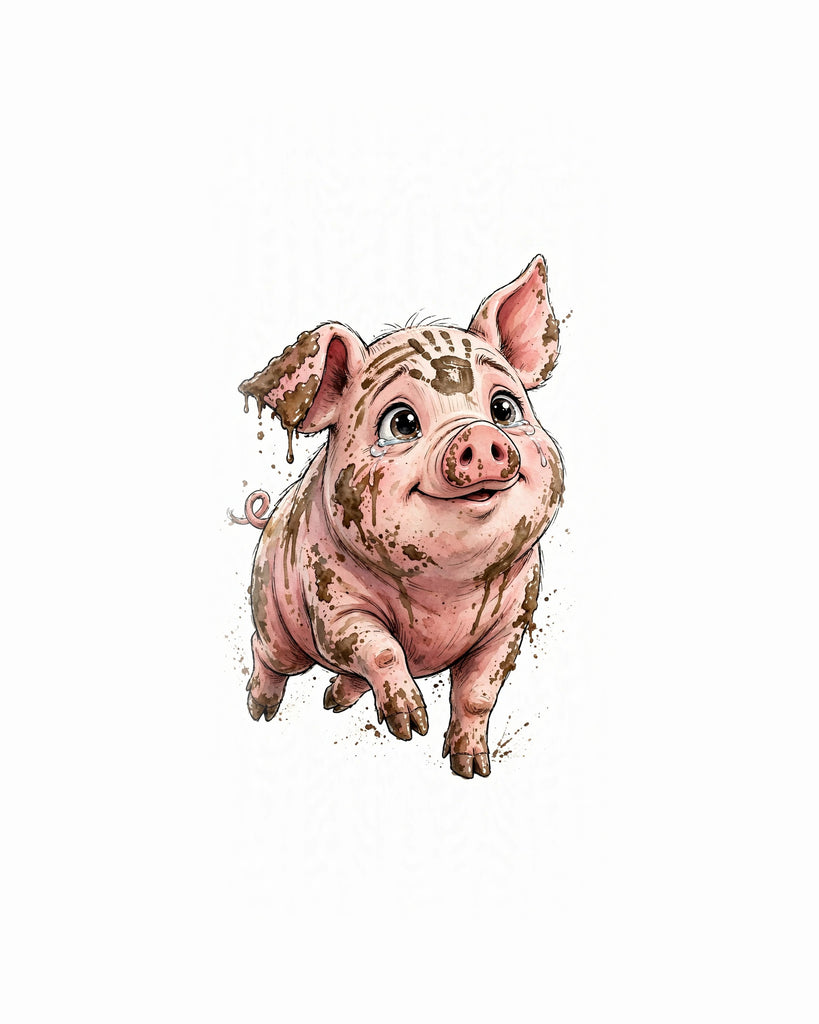 Wordless holy moly Prodigal Pig watercolor art print — the artwork alone on a warm cream background, no text