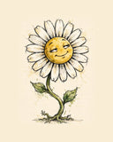 Wordless smug Daisies watercolor art print — the artwork alone on a warm cream background, no text