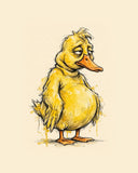 Wordless unbothered Yellow Duck watercolor art print — the artwork alone on a warm cream background, no text