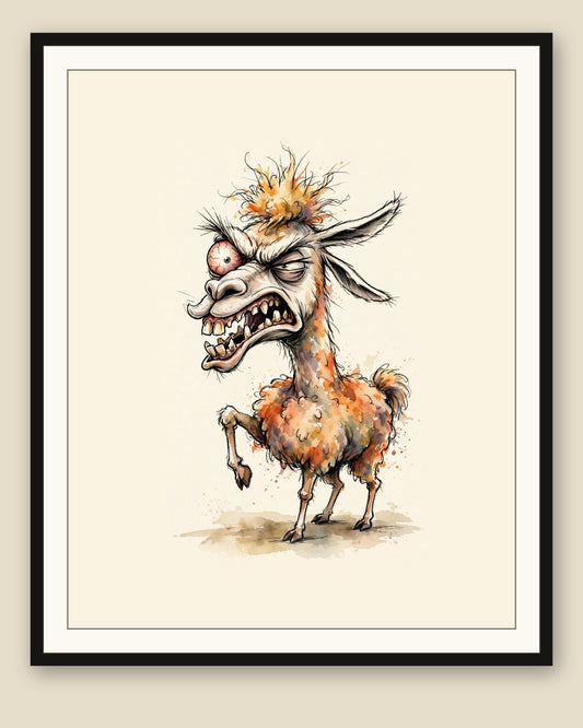 The same wordless print shown framed with a cream mat — frame for display only, not included