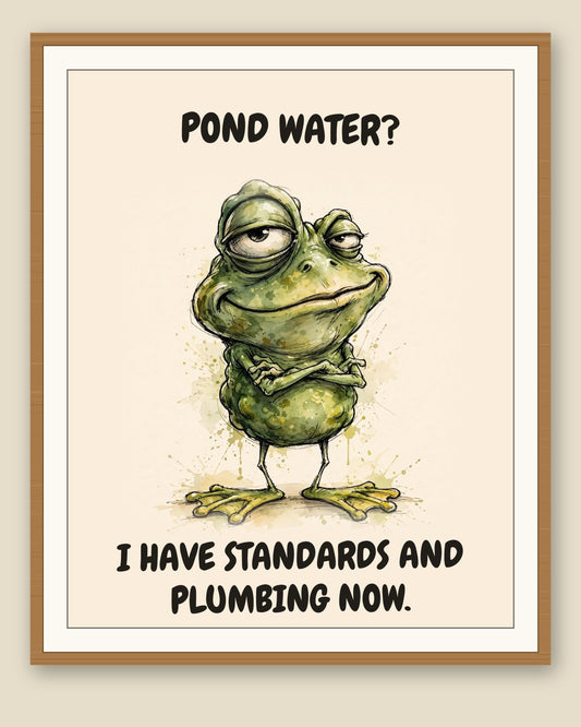 The same print shown framed with a cream mat — frame for display only, not included