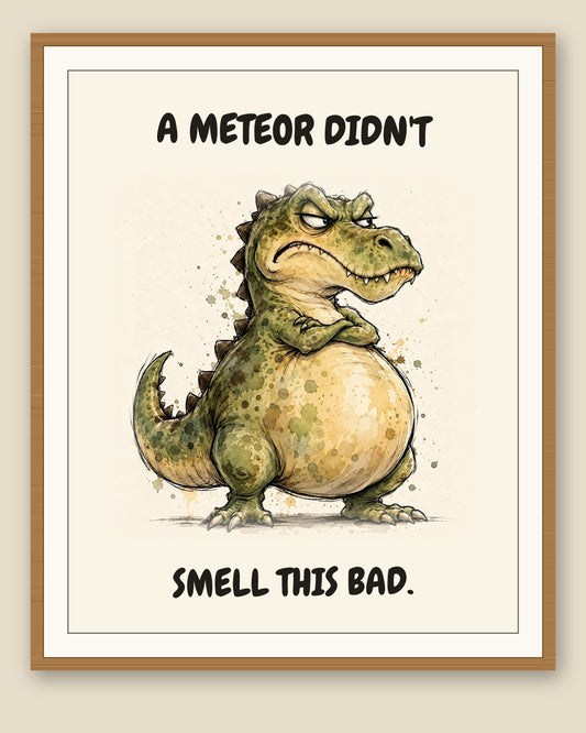 The same print shown framed with a cream mat — frame for display only, not included