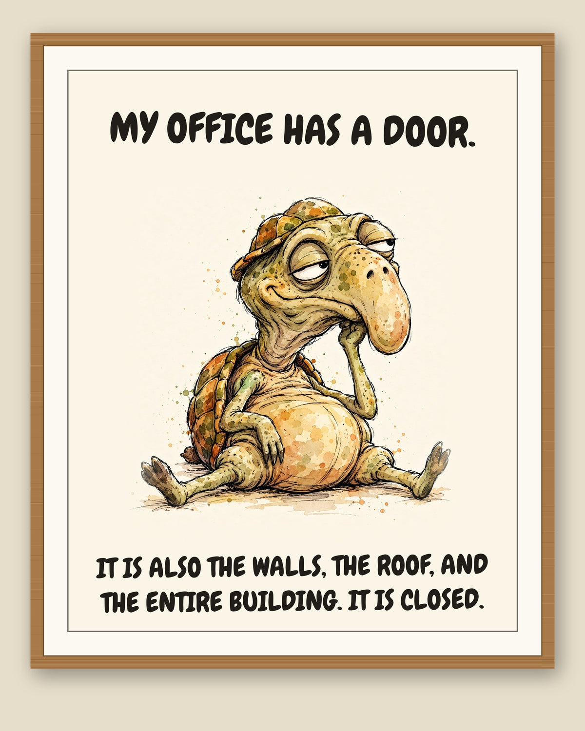 The same print shown framed with a cream mat — frame for display only, not included