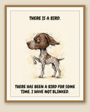 Framed display mockup — frame not included. Furious — The Point German Shorthaired Pointer art print.