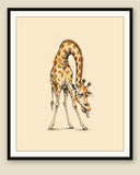 The same wordless print shown framed with a cream mat — frame for display only, not included