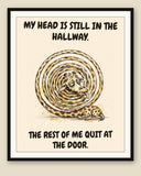 The same print shown framed with a cream mat — frame for display only, not included