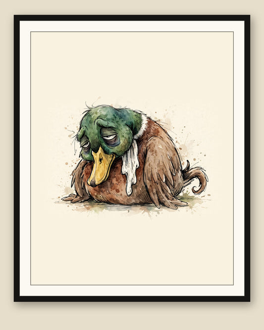 The same wordless print shown framed with a cream mat — frame for display only, not included