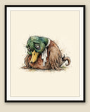 The same wordless print shown framed with a cream mat — frame for display only, not included