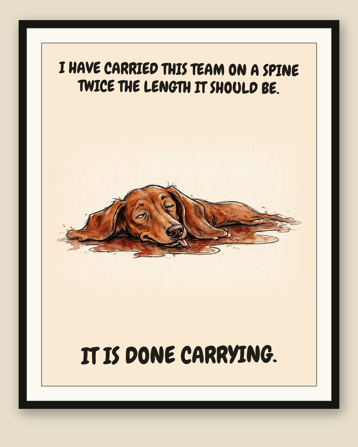 The same print shown framed with a cream mat — frame for display only, not included