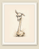 The same wordless print shown framed with a cream mat — frame for display only, not included