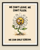 The same print shown framed with a cream mat — frame for display only, not included