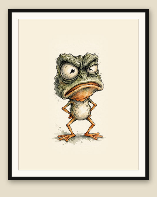 The same wordless print shown framed with a cream mat — frame for display only, not included