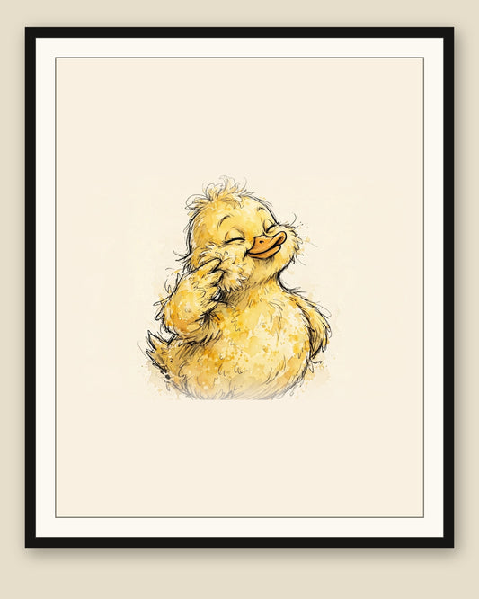 The same wordless print shown framed with a cream mat — frame for display only, not included