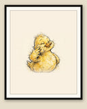 The same wordless print shown framed with a cream mat — frame for display only, not included