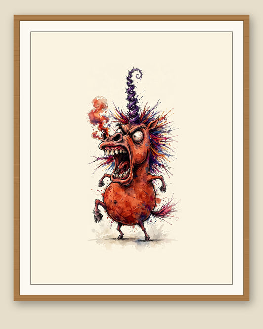 The same wordless print shown framed with a cream mat — frame for display only, not included